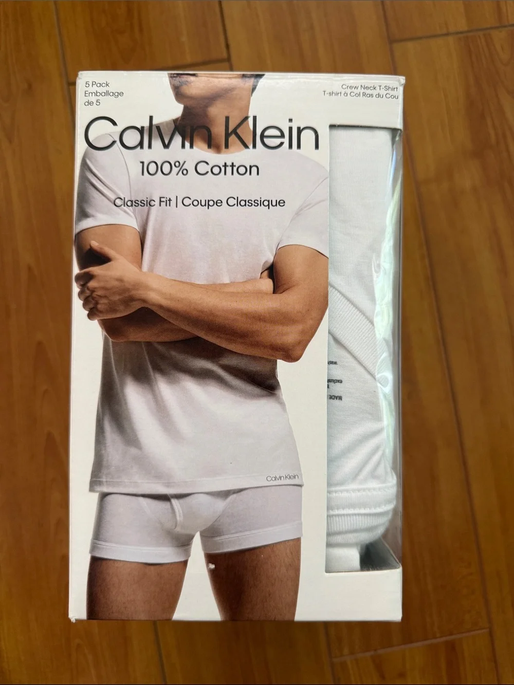 NWT Calvin Clein Men's 5-Pack Cotton Classics Crewneck T-Shirts Size L
